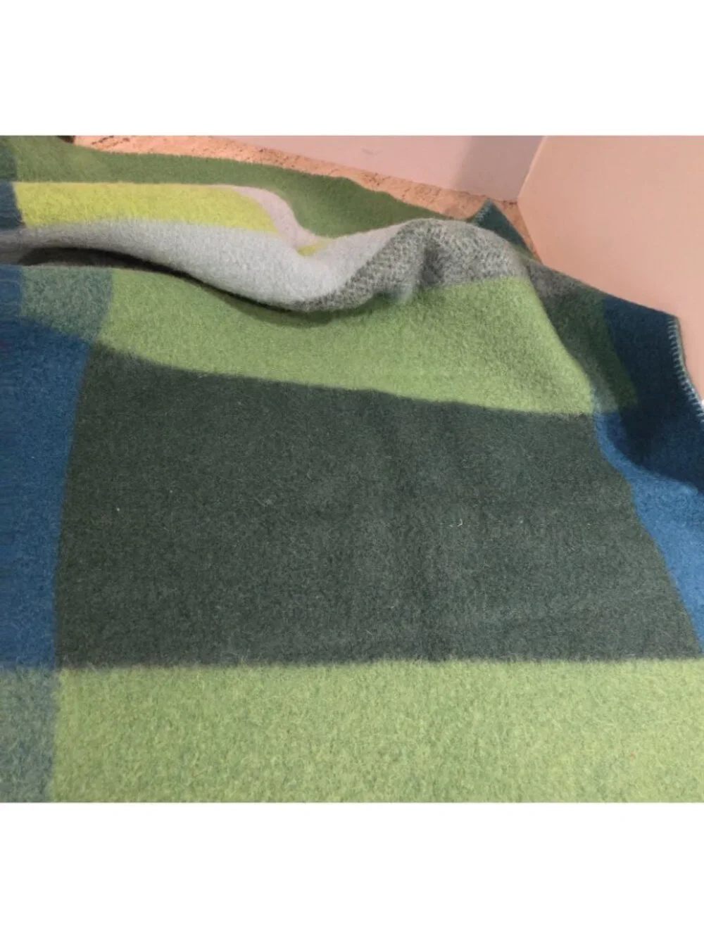 Roros Tweed Mikkel in Green Norwegian Wool Blanket Throw **Shrunk** 34x67